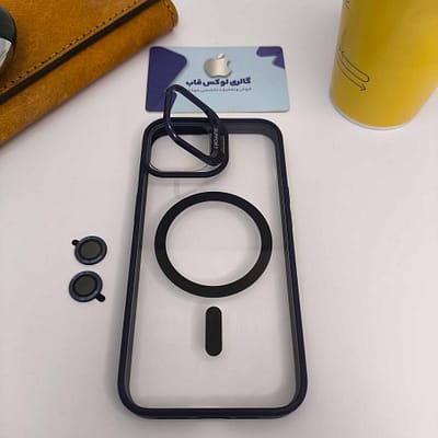 کاور مگ سیف دوربین پنجره ای محافظ لنز دار سرمه ای آیفون