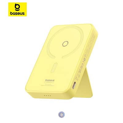 پاوربانک بی‌سیم 20 وات بیسوس مدل MagPro Magnetic Bracket 20w با ظرفیت 5000 میلی آمپر ساعت به همراه کابل USB-C به USB-C
